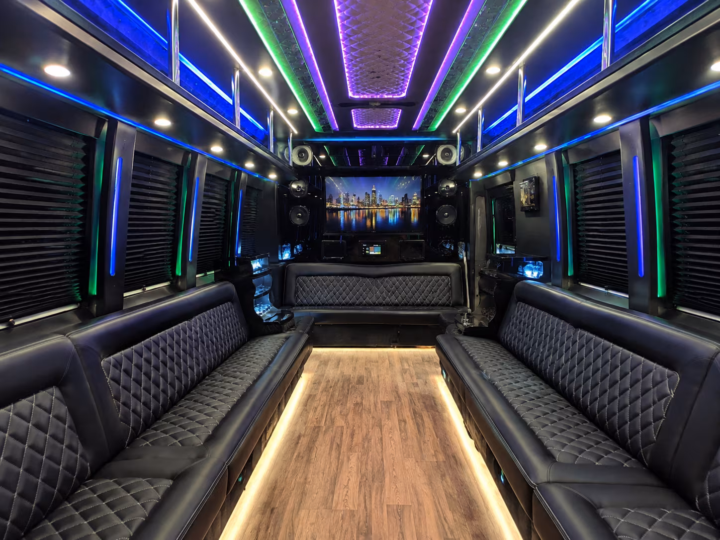 vineland 25 passenger party bus interior