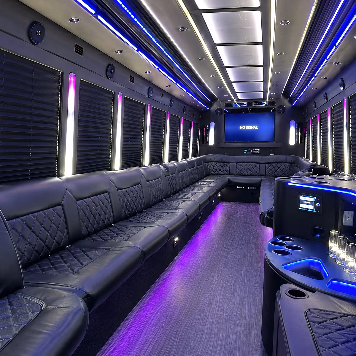 vineland 30 passenger party bus inside